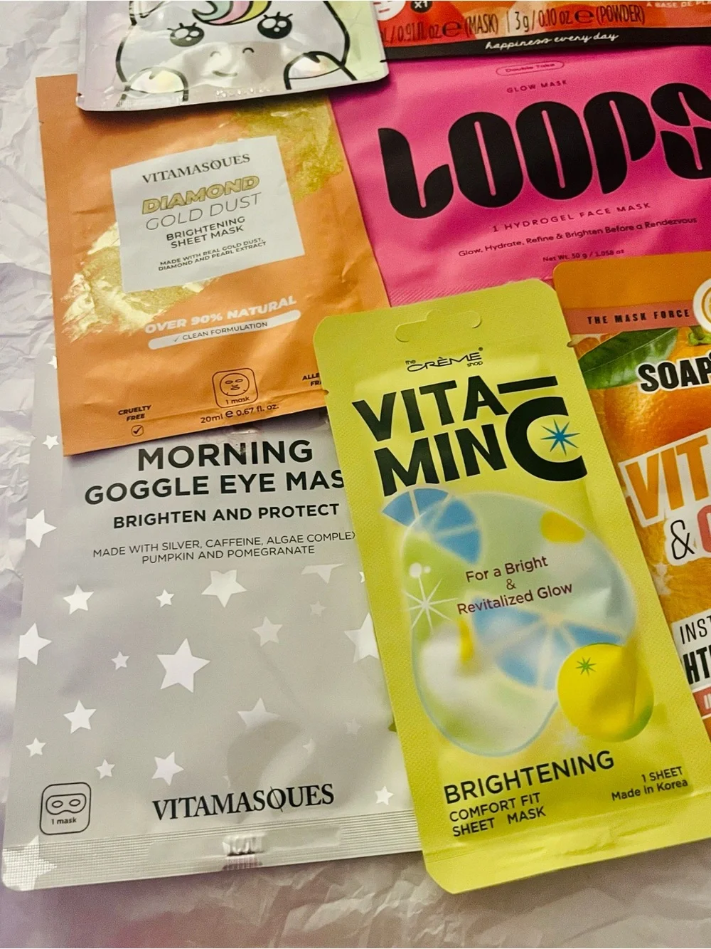 Vitamin C/ Glow Skincare Sheet Mask Bundle (10)